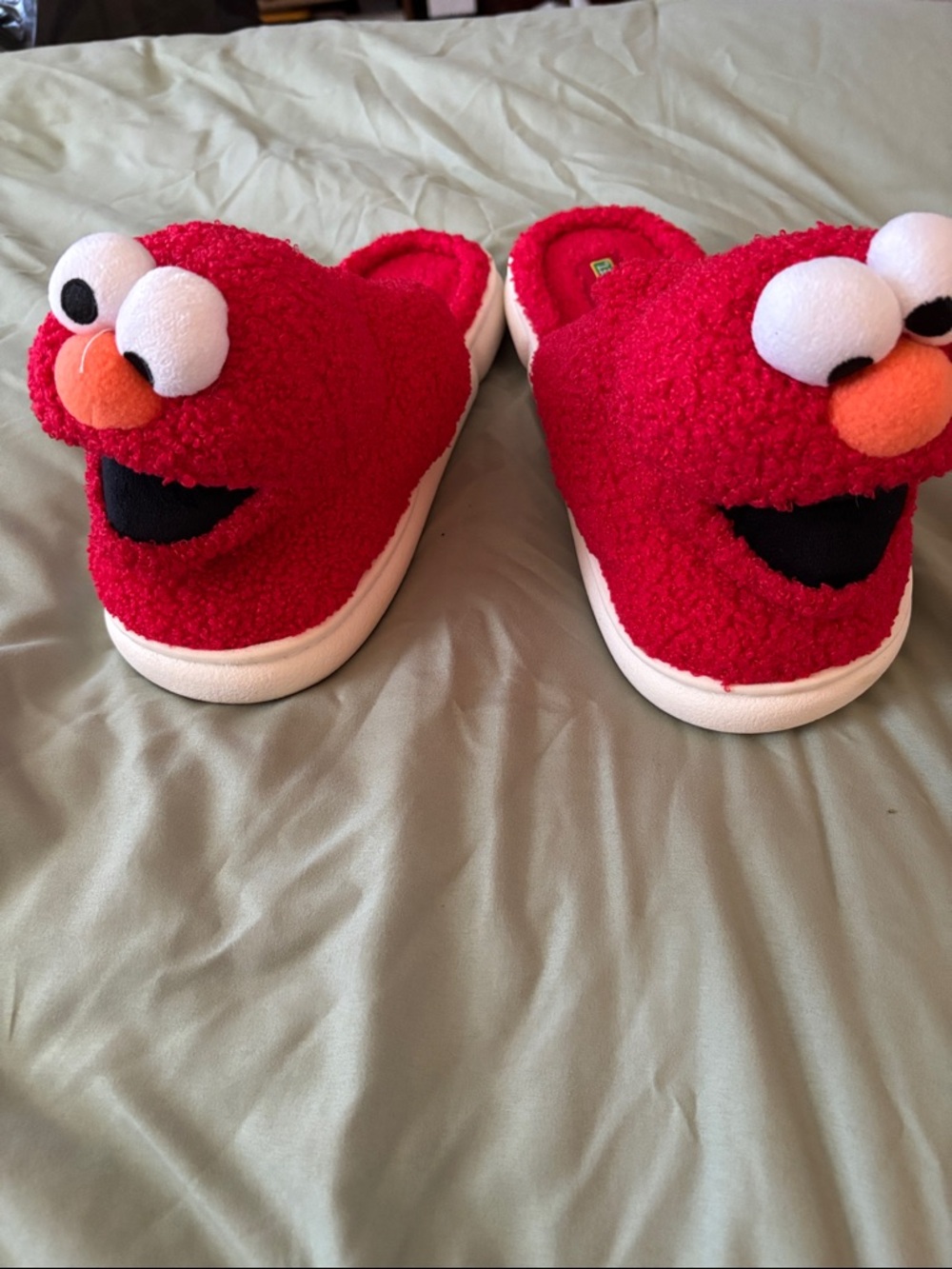 Sesame Street Elmo Red & White Cozy Slip-On Slippers